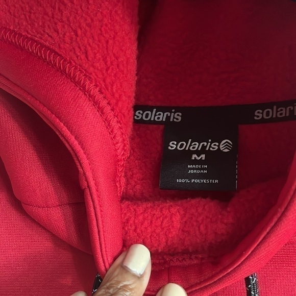 Solaris Men’s Pullover Red Hoodie Size M Slim Kangaroo pocket - Picture 11 of 13